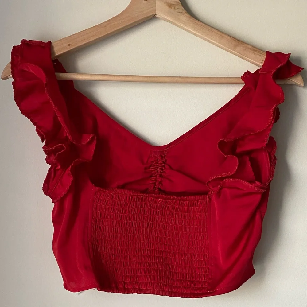 Free People Take You Out Brami Crop Top Red XS